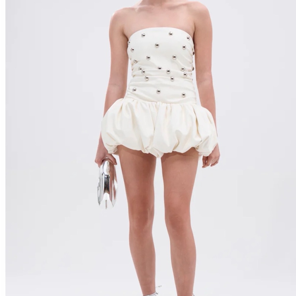 AKIRA ILLUSION PU MINI DRESS WITH METAL DETAILS Size SS